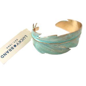 LUCKY BRAND Painted leaf cuff bracelet NWT